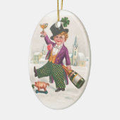 St. Patricks Day Shamrock Champagne Keramisch Ornament (Links)