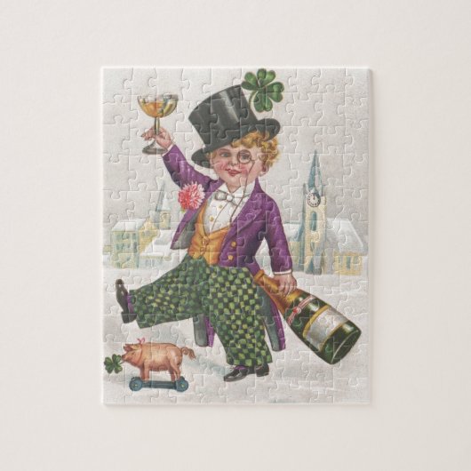 St. Patricks Day Shamrock Champagne Legpuzzel (Verticaal)