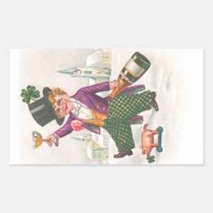  St. Patricks Day Shamrock Champagne Rechthoekige Sticker