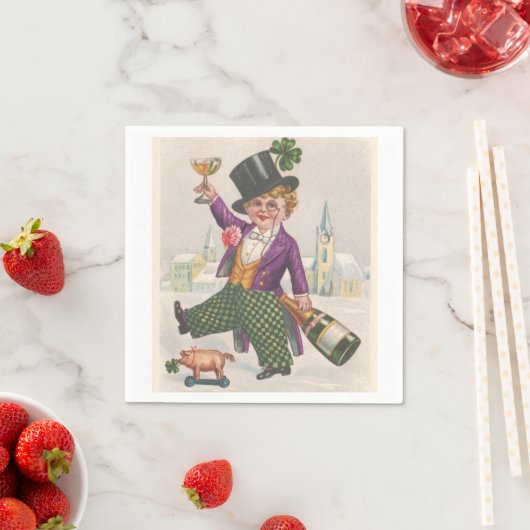 St. Patricks Day Shamrock Champagne Servet (Insitu)