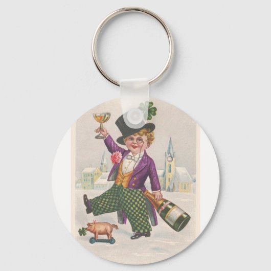  St. Patricks Day Shamrock Champagne Sleutelhanger (Voorkant)