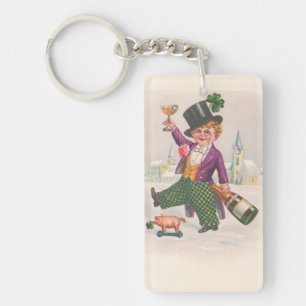  St. Patricks Day Shamrock Champagne Sleutelhanger