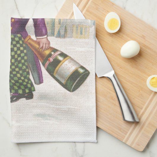 St. Patricks Day Shamrock Champagne Theedoek (Quarter Fold)