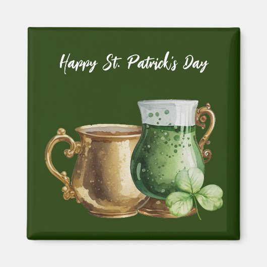 St. Patrick's Day Shamrock Clover and Pot Magnet Magneet (Voorkant)