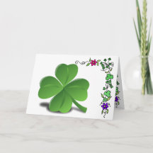 St. Patrick's Day Shamrock Clover Card