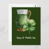 St. Patrick's Day Shamrock Clover en bier Postcar Briefkaart (Voorkant / Achterkant)