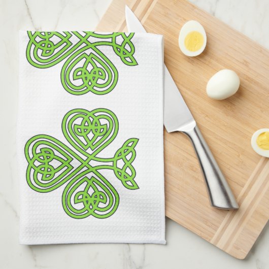 St. Patrick's Day Shamrock Clover Kitchen Towel Theedoek (Quarter Fold)