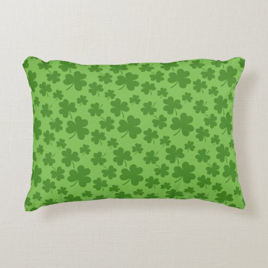 St Patrick's Day Shamrock Clover Pattern Accent Kussen (Voorkant)