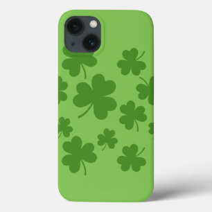 St Patrick's Day Shamrock Clover Pattern iPhone 13 Hoesje
