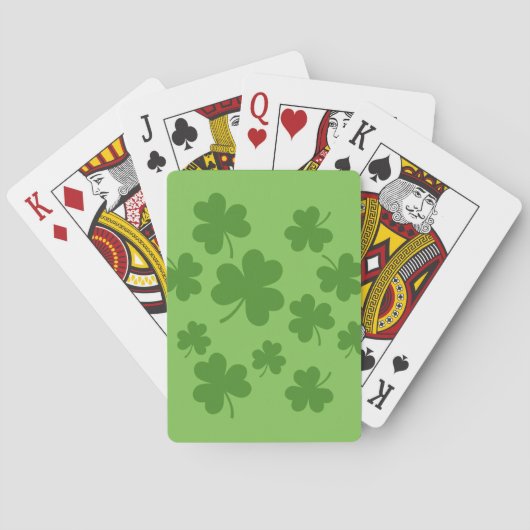 St Patrick's Day Shamrock Clover Pattern Pokerkaarten (Achterkant)