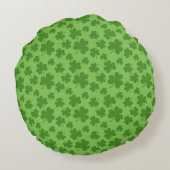 St Patrick's Day Shamrock Clover Pattern Rond Kussen (Achterkant)