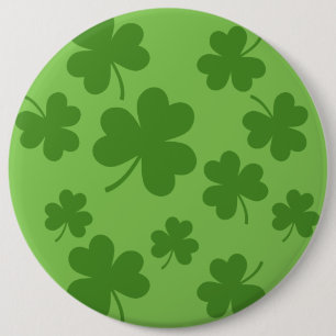 St Patrick's Day Shamrock Clover Pattern Ronde Button 6,0 Cm