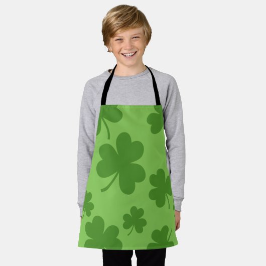 St Patrick's Day Shamrock Clover Pattern Schort (Gedragen)
