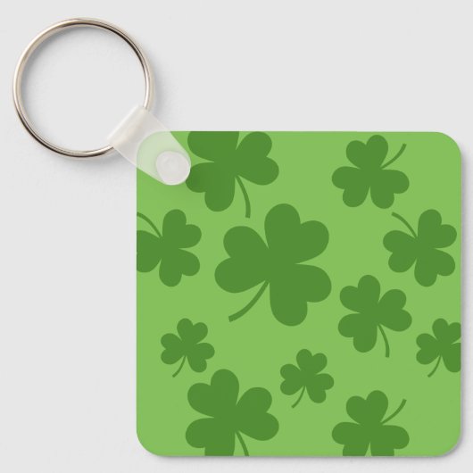 St Patrick's Day Shamrock Clover Pattern Sleutelhanger (Voorkant)