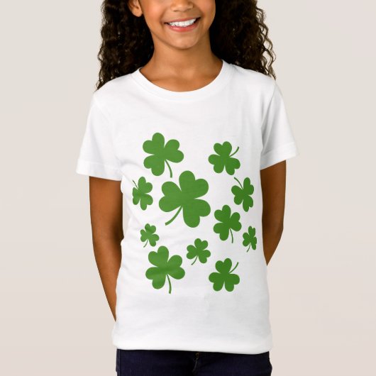 St Patrick's Day Shamrock Clover Pattern T-shirt (Voorkant)