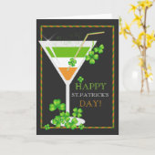 St.Patricks Day Shamrock Cocktail Carte de voeux (Fleur jaune)