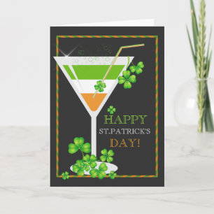 St.Patricks Day Shamrock Cocktail Carte de voeux
