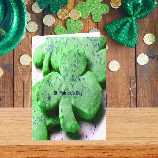 St. Patrick's Day Shamrock Cookies Kaart