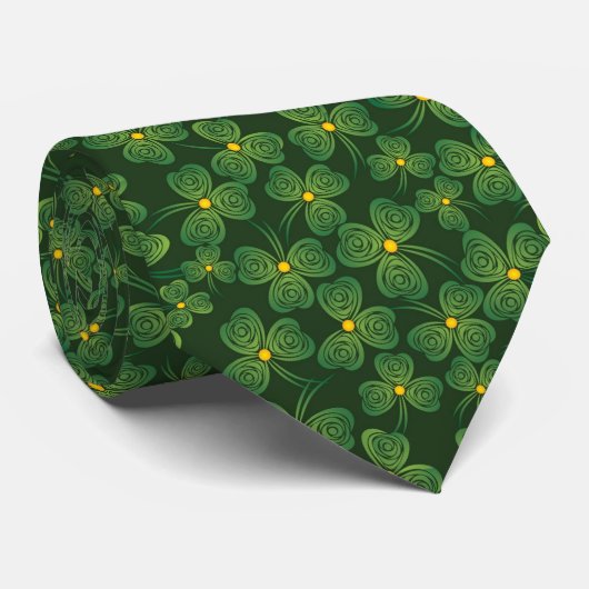 St. Patrick's Day Shamrock Design Cravate (Roulé)