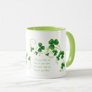 St. Patrick's Day Shamrock en Irish Blessing Mok