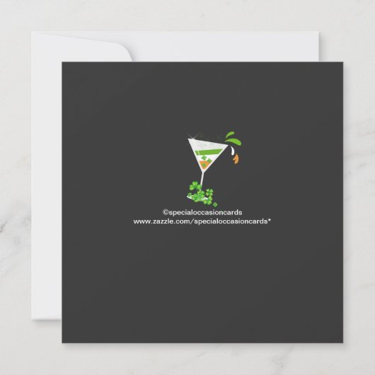 St. Patricks Day Shamrock Flag Cocktail Invitation Kaart (Achterkant)