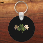 St Patricks Day Shamrock Green Irish St Patrick Lu Sleutelhanger (Voorkant)