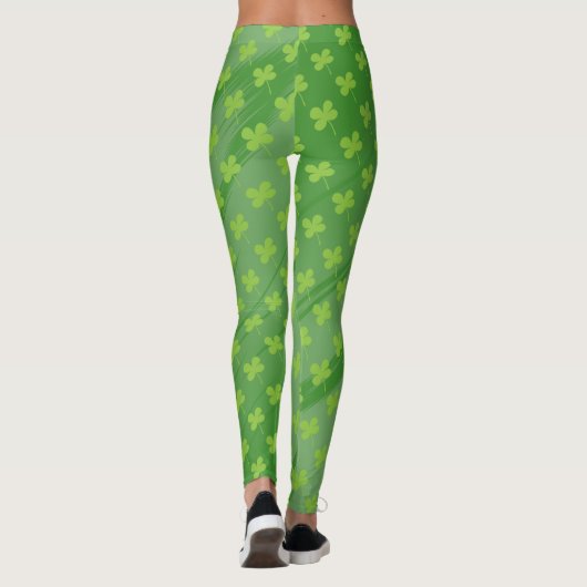 St Patrick's Day Shamrock Green Pattern Leggings (Achterkant)