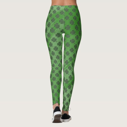 St Patrick's Day Shamrock Green Pattern Leggings (Achterkant)