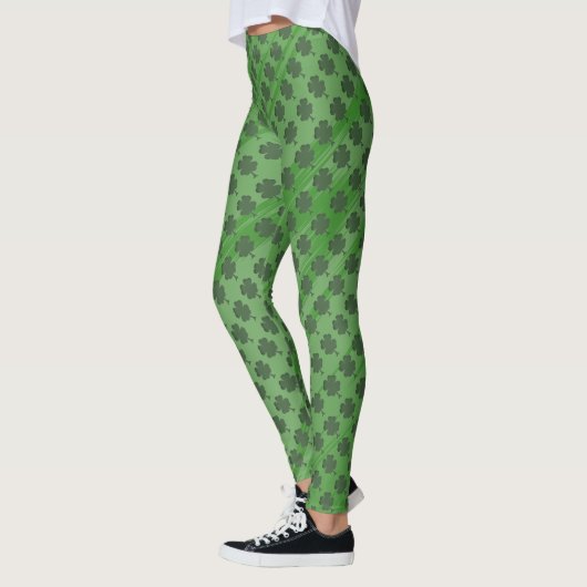 St Patrick's Day Shamrock Green Pattern Leggings (Links)