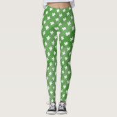 St Patrick's Day Shamrock Green Pattern Leggings (Voorkant)