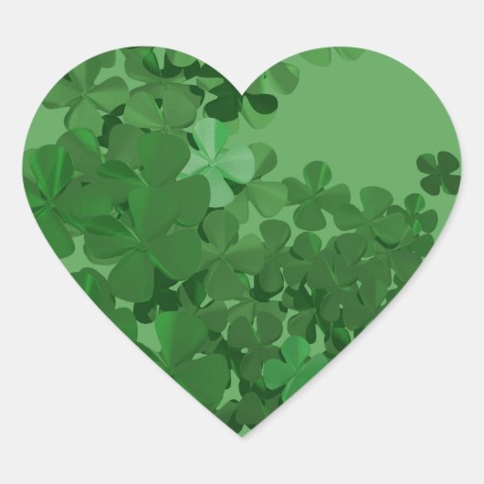 St. Patrick's Day Shamrock Hart Sticker (Voorkant)