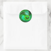 ST PATRICKS DAY SHAMROCK IN BLAUW GROENE FRACTALS RONDE STICKER (Tas)