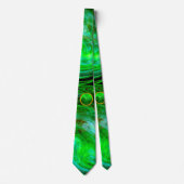 ST PATRICKS DAY SHAMROCK IN BLAUW GROENE FRACTALS STROPDAS (Voorkant)
