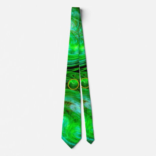 ST PATRICKS DAY SHAMROCK IN BLAUW GROENE FRACTALS STROPDAS (Voorkant)