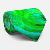 ST PATRICKS DAY SHAMROCK IN BLAUW GROENE FRACTALS STROPDAS (Opgerold)