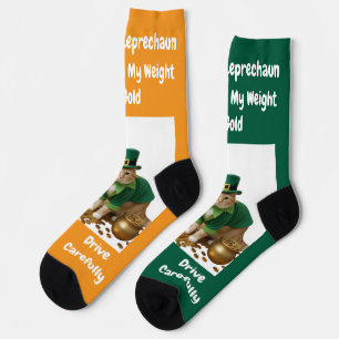St. Patrick's Day Shamrock Kat Humor Sokken