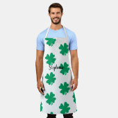 St Patrick's Day Shamrock Leaf Groen Wit 2024 Schort (Gedragen)