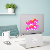 St Patrick's Day Shamrock Leaf Pink Kleurrijk Scha Sticker (Laptop op bureau)