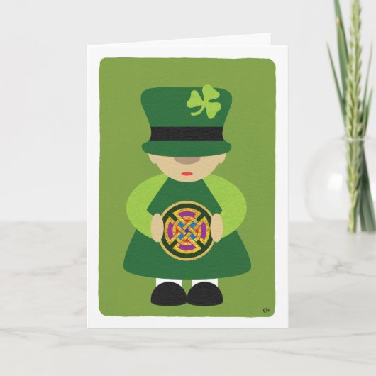 St. Patrick's Day Shamrock Leprechaun Blank Kaart (Voorkant)