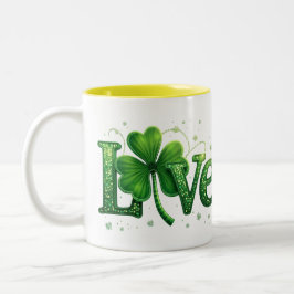 St. Patrick's Day Shamrock Love Tweekleurige Koffiemok