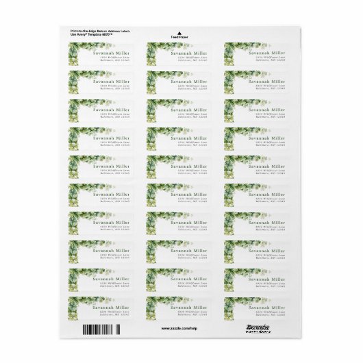 St. Patrick's Day Shamrock Lucky 4 Leaf Clover Etiket (Full Sheet)