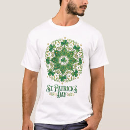 St. Patrick's Day Shamrock Mandala Ontwerp T-shirt
