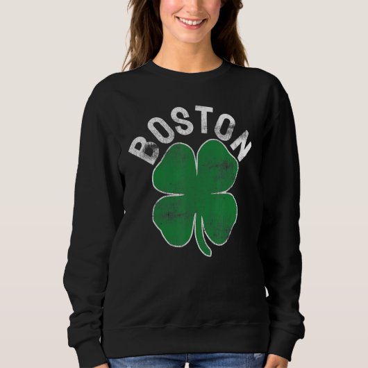 St Patrick's Day Shamrock Massachusetts Boston Iri Trui (Voorkant)