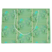 St Patrick's Day Shamrock Misty Green Groot Cadeauzakje (Voorkant)