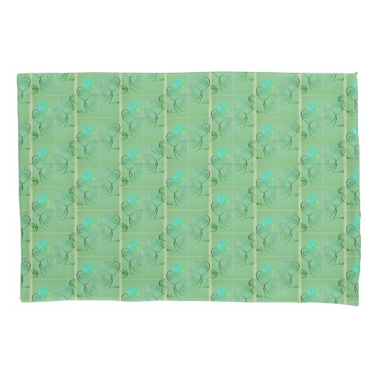 St. Patrick's Day Shamrock Misty Green Kussensloop (Voorkant)