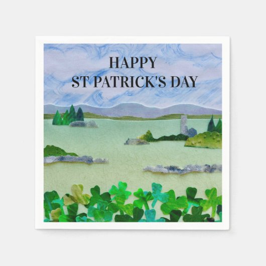 St Patrick's Day Shamrock Napkins Servet (Voorkant)