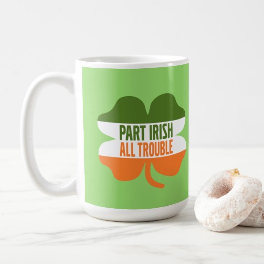 St Patricks Day shamrock - Part Irish All Trouble Koffiemok (Met donut)