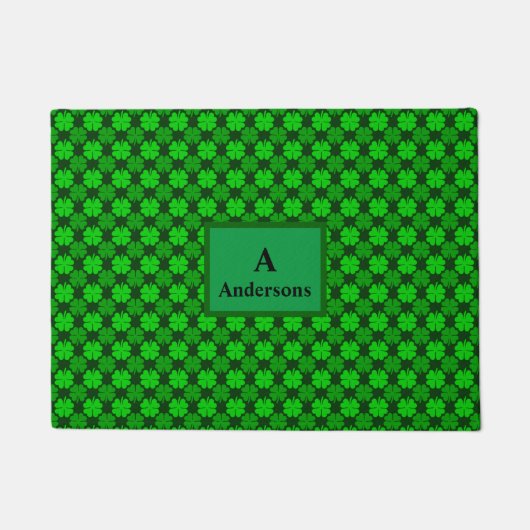 St. Patrick's Day Shamrock Pattern Deurmat (Voorkant)