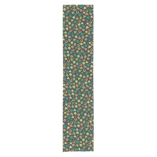 St. Patrick's Day Shamrock Pattern Korte Tafelloper (Voorkant)