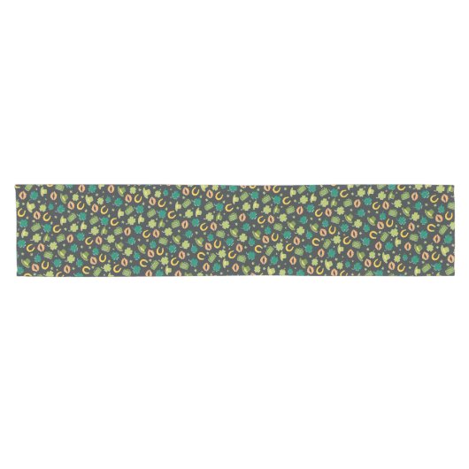 St. Patrick's Day Shamrock Pattern Korte Tafelloper (Horizontaal)